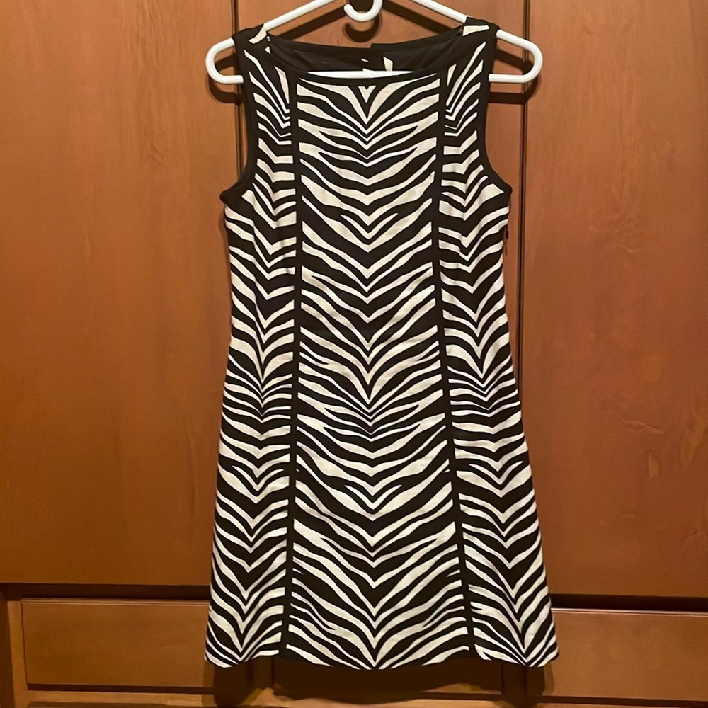 J Crew sleeveless linen zebra dress